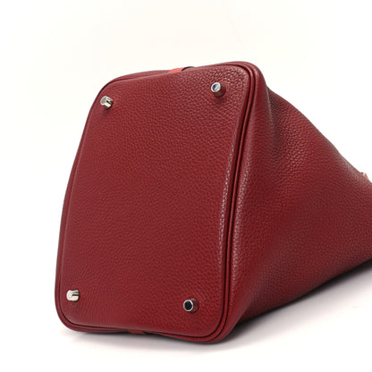 Hermes Taurillon Clemence Swift Picotin Lock 22 MM Rouge H Brique 10 of 11