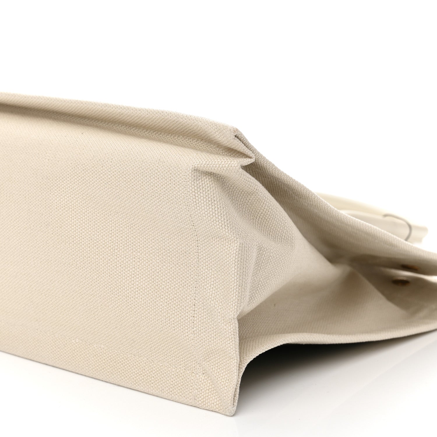 Saint Laurent Linen Calfskin Small Rive Gauche Tote Military Green Blanc Vintage 10 of 10