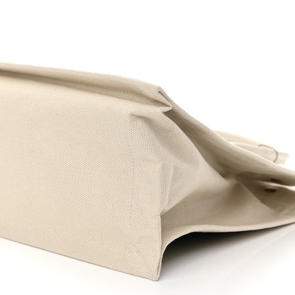 Saint Laurent Linen Calfskin Small Rive Gauche Tote Military Green Blanc Vintage 10 of 10