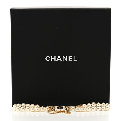 Chanel Pearl Enamel CC Chain Choker Necklace Gold 6 of 6