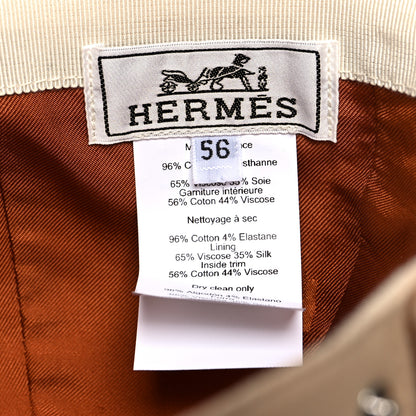 Hermes Cotton Davis H Primavera Hat 56 Blanc Creme 7 of 8