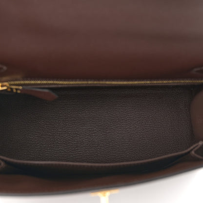 Hermes Madame Calfskin Kelly Sellier 25 Moka 5 of 11