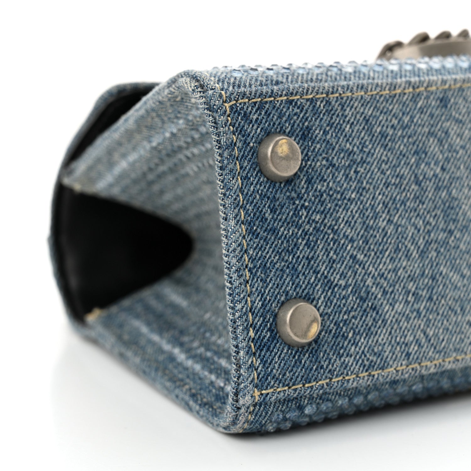 Marc Jacobs Crystal Denim Mini Saint Marc Top Handle Blue 9 of 13