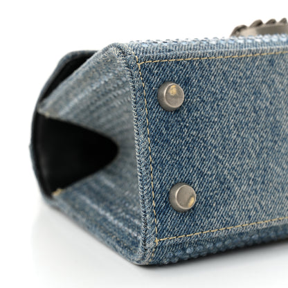 Marc Jacobs Crystal Denim Mini Saint Marc Top Handle Blue 9 of 13