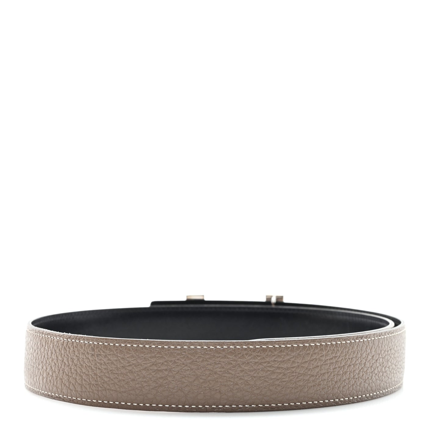 Togo Box 32mm Enamel Quizz H Belt 80 32 Black Etoupe