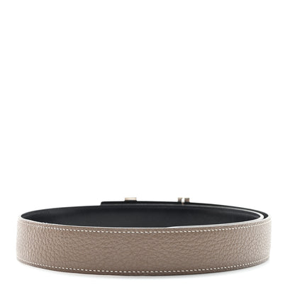 Hermes Togo Box 32mm Enamel Quizz H Belt 80 32 Black Etoupe 2 of 6