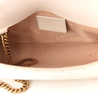 Gucci Calfskin Matelasse Super Mini GG Marmont Shoulder Bag White 4 of 14