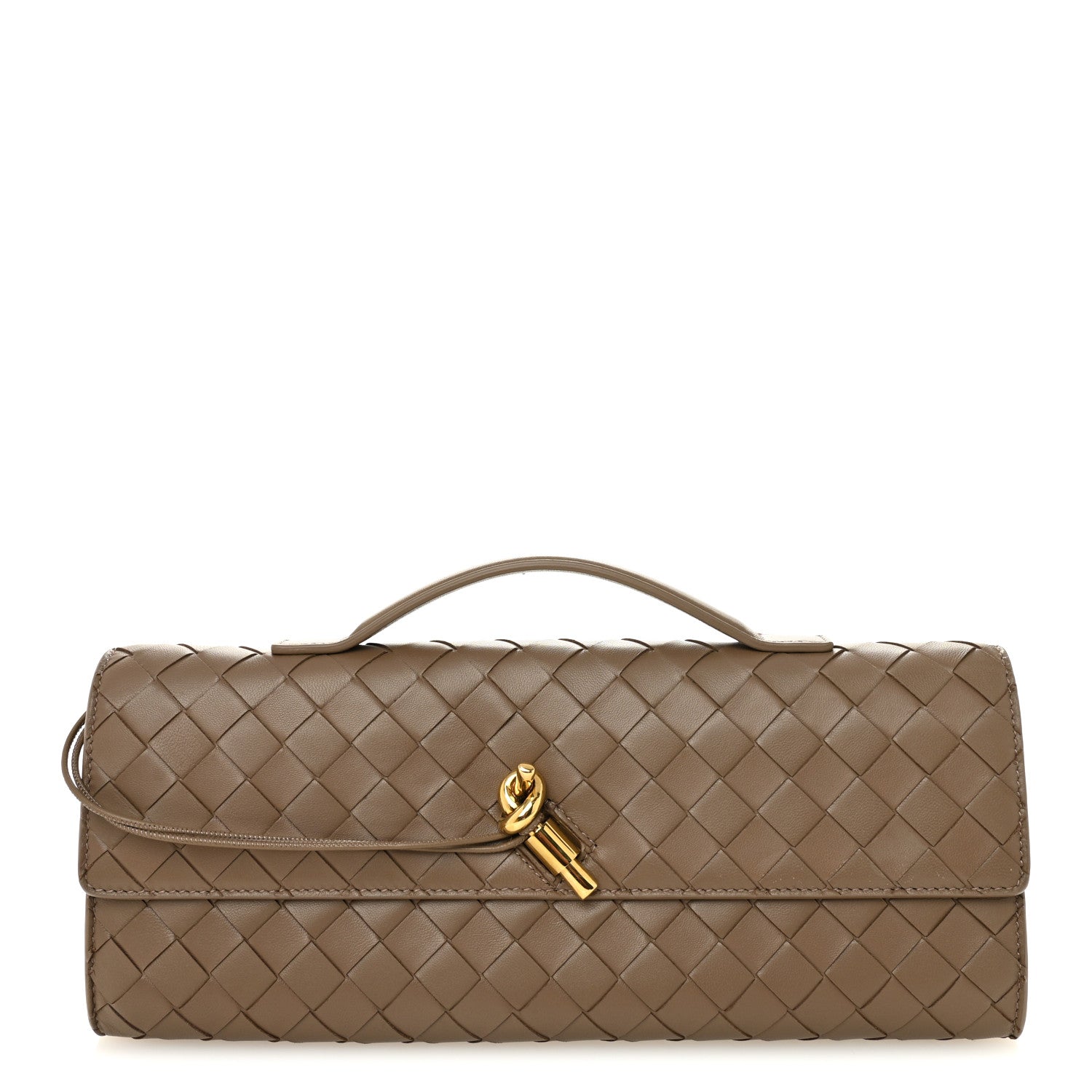 Bottega Veneta Nappa Intrecciato Long Andiamo Top Handle Clutch Pinecone 1 of 7