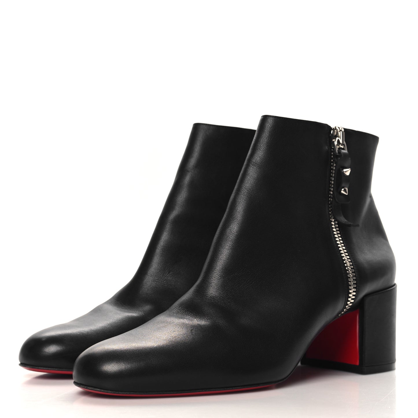 Calfskin Ziptotal 55 Ankle Boots 41.5 Black