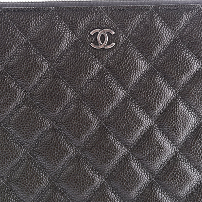 Chanel Caviar Quilted Medium Cosmetic Case Charcoal 9 of 10