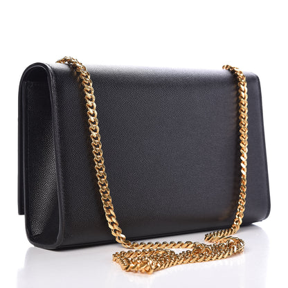 Saint Laurent Grain De Poudre Medium Classic Monogram Kate Satchel Black 3 of 9