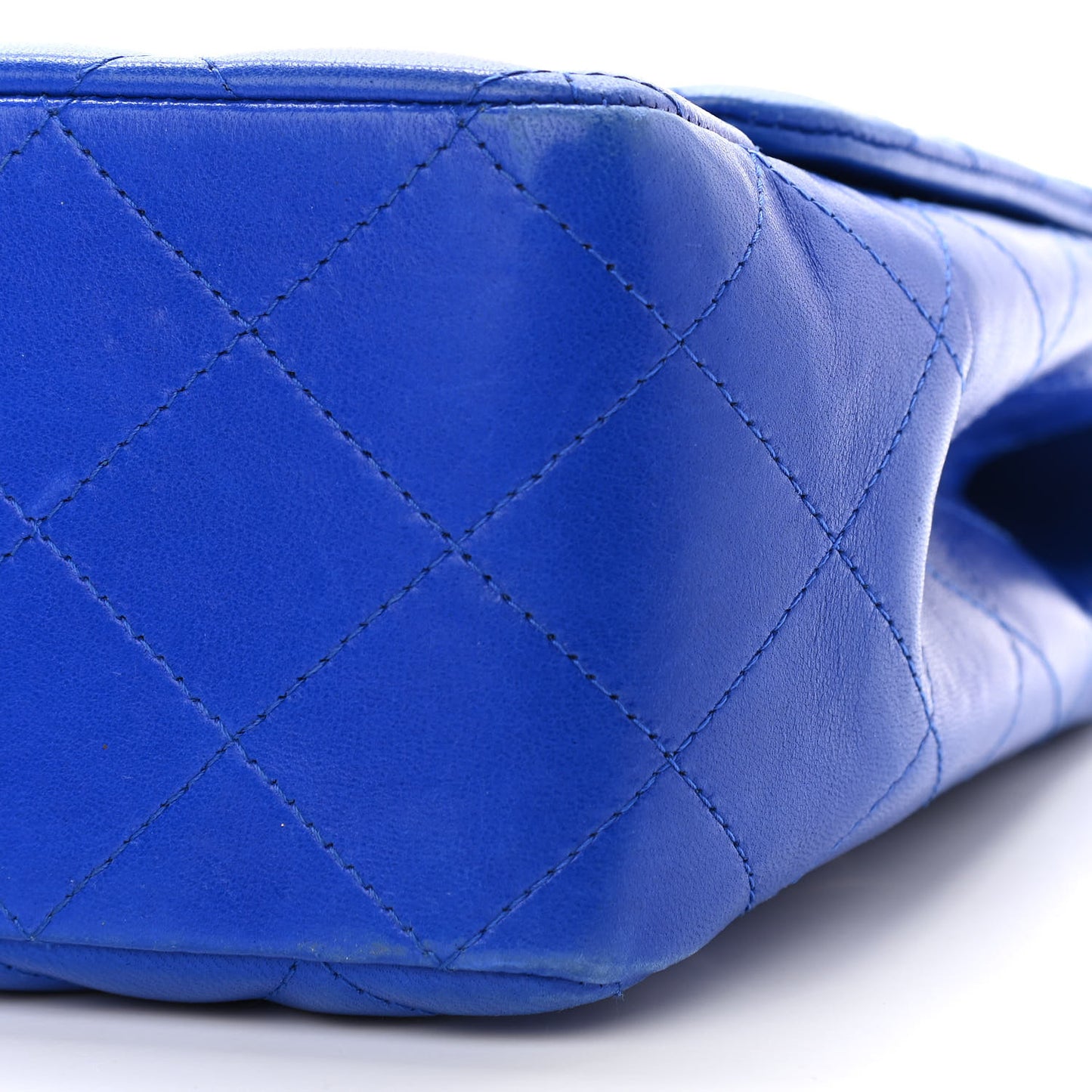 Lambskin Quilted Jumbo Single Flap Blue