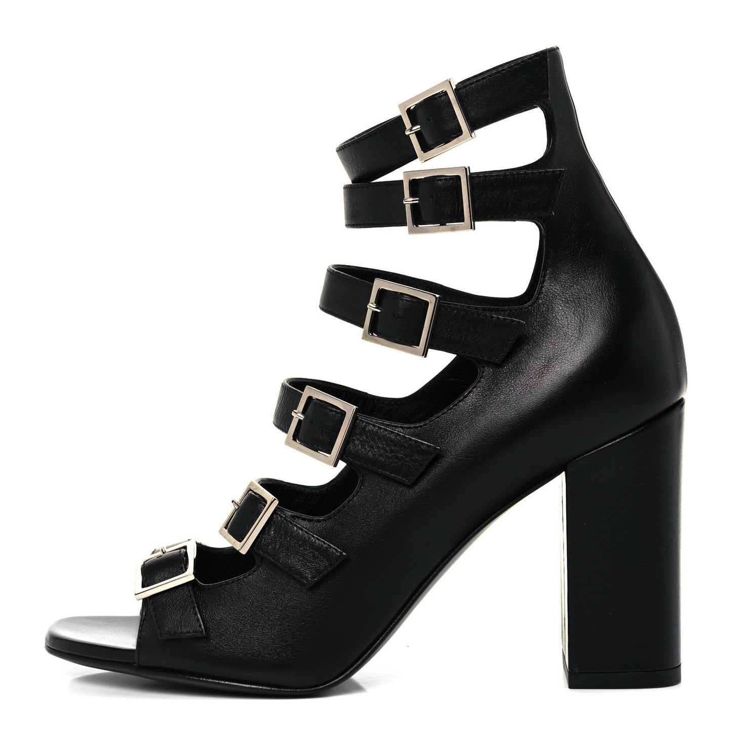 Calfskin Babies 90 Multi Strap Sandal 37 Black