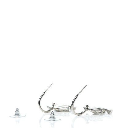 Chanel Baguette Crystal CC Dangle Earrings Silver 3 of 6