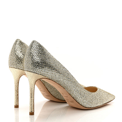 Jimmy Choo Glitter Fabric Romy 85 Pumps 40 Champagne 4 of 8