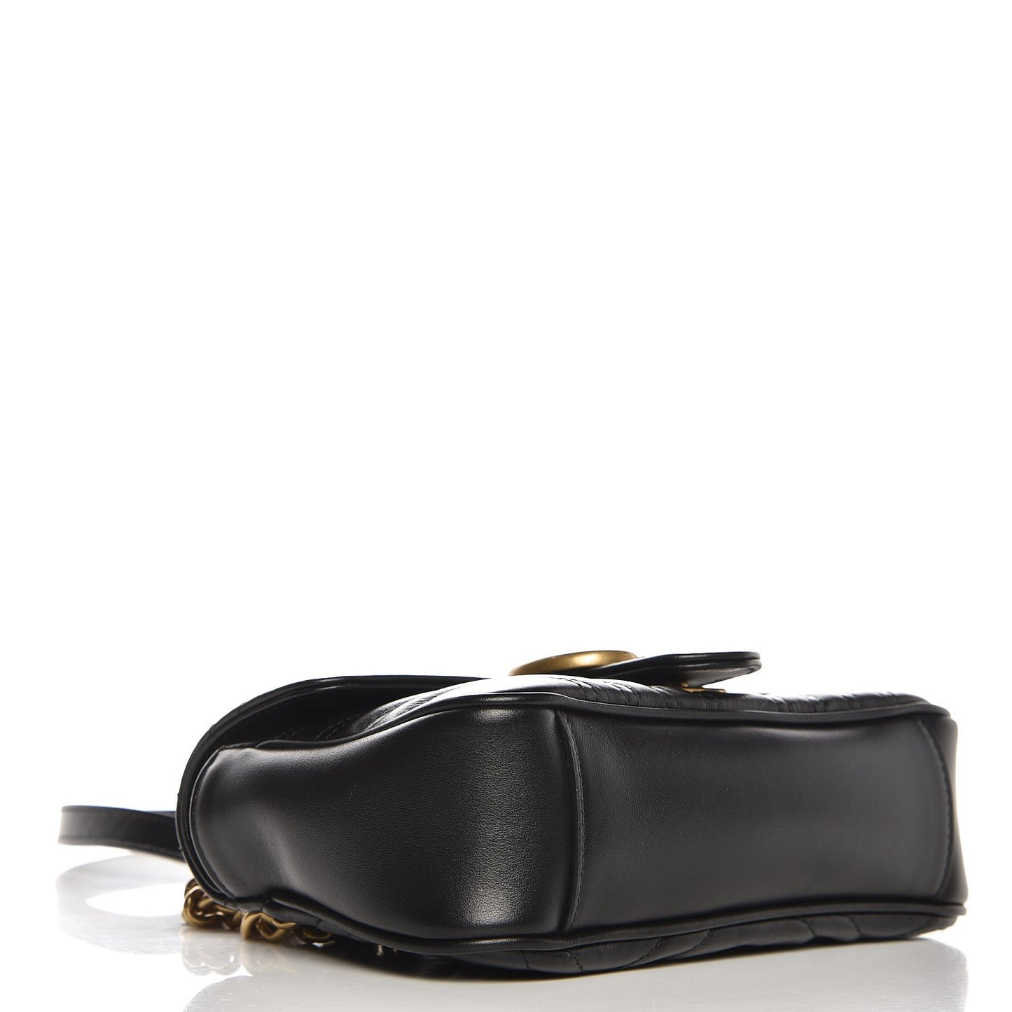 Calfskin Matelasse Mini GG Marmont Shoulder Bag Black