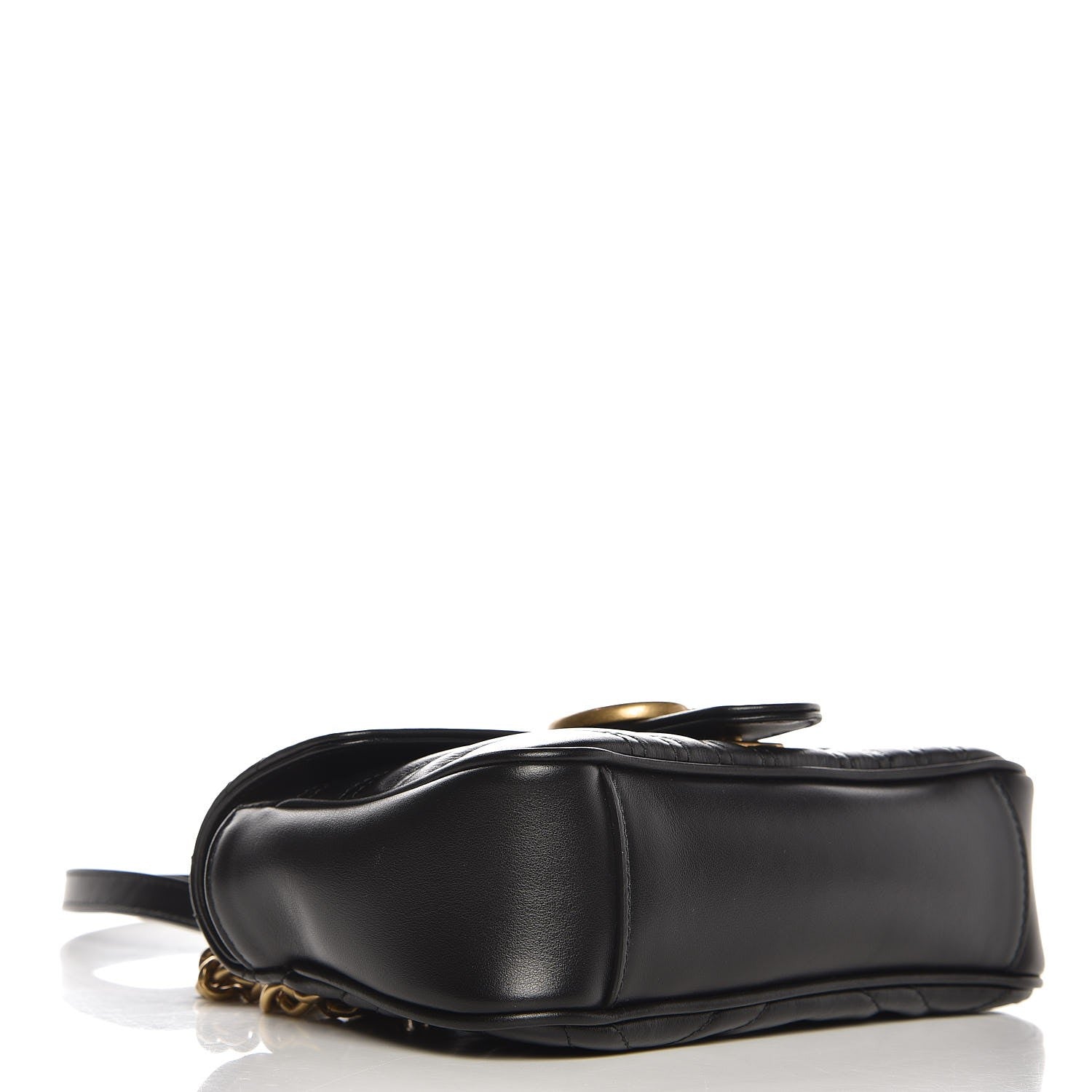 Gucci Calfskin Matelasse Mini GG Marmont Shoulder Bag Black 4 of 8