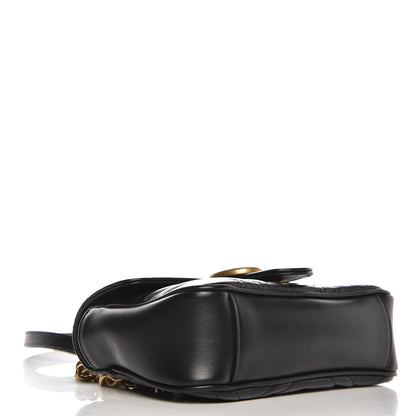 Gucci Calfskin Matelasse Mini GG Marmont Shoulder Bag Black 4 of 8