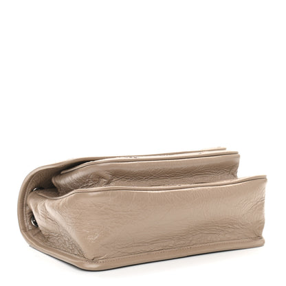 Saint Laurent Crinkled Calfskin Matelasse Monogram Baby Niki Chain Satchel Light Taupe 4 of 11