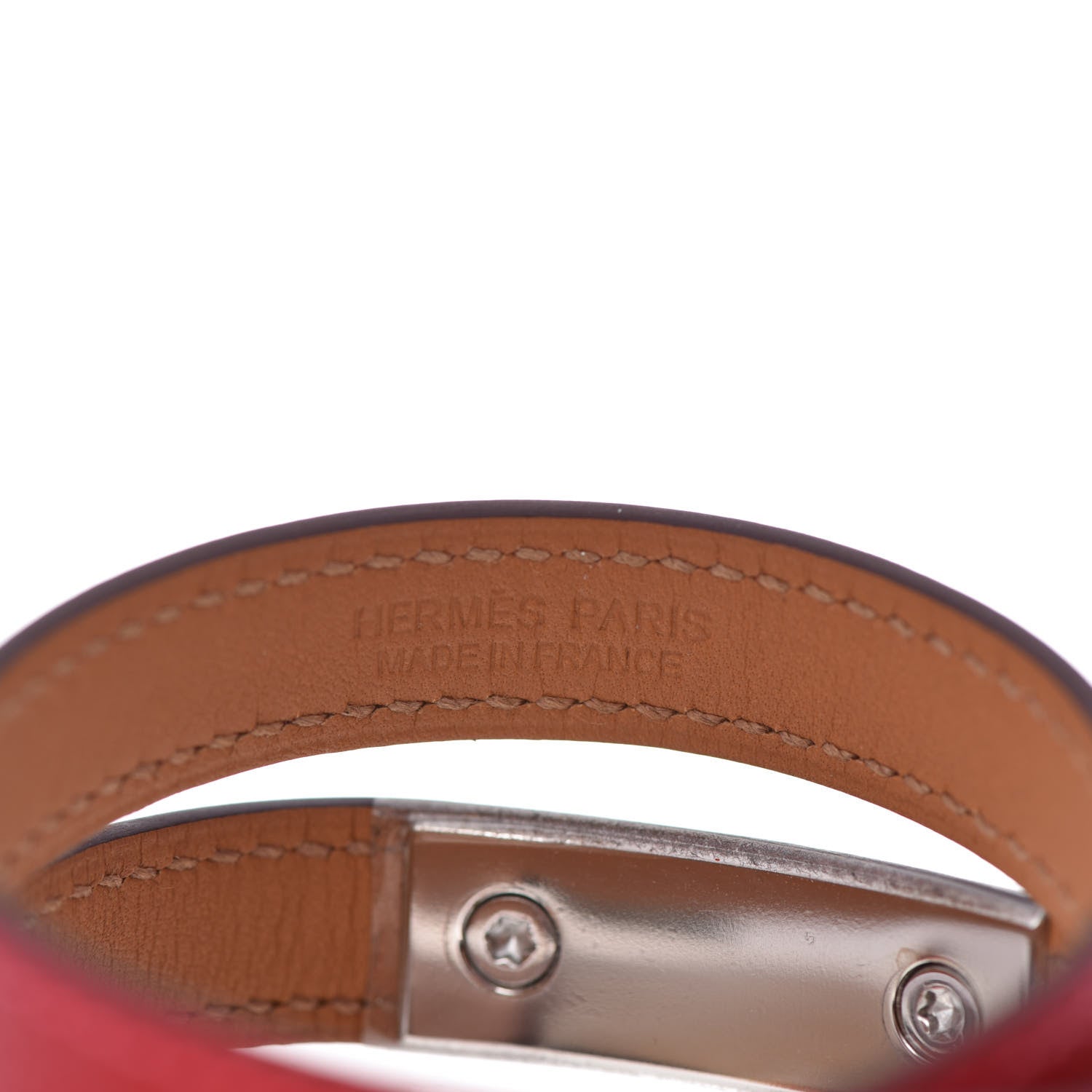 Hermes Epsom Rivale Double Tour Bracelet S Rouge Casaque 4 of 4