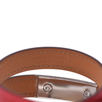 Hermes Epsom Rivale Double Tour Bracelet S Rouge Casaque 4 of 4