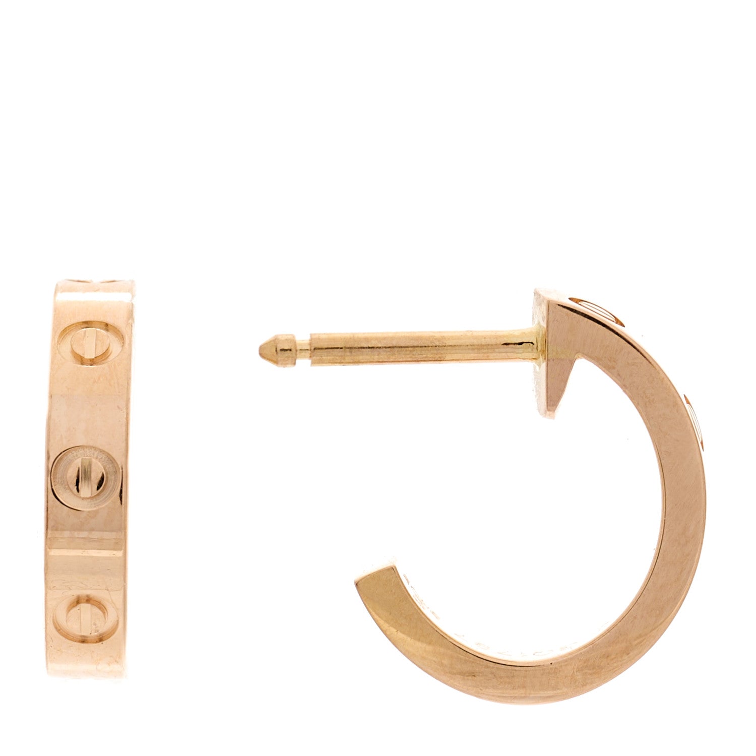 Cartier 18K Pink Gold Small LOVE Hoop Earrings 1 of 7