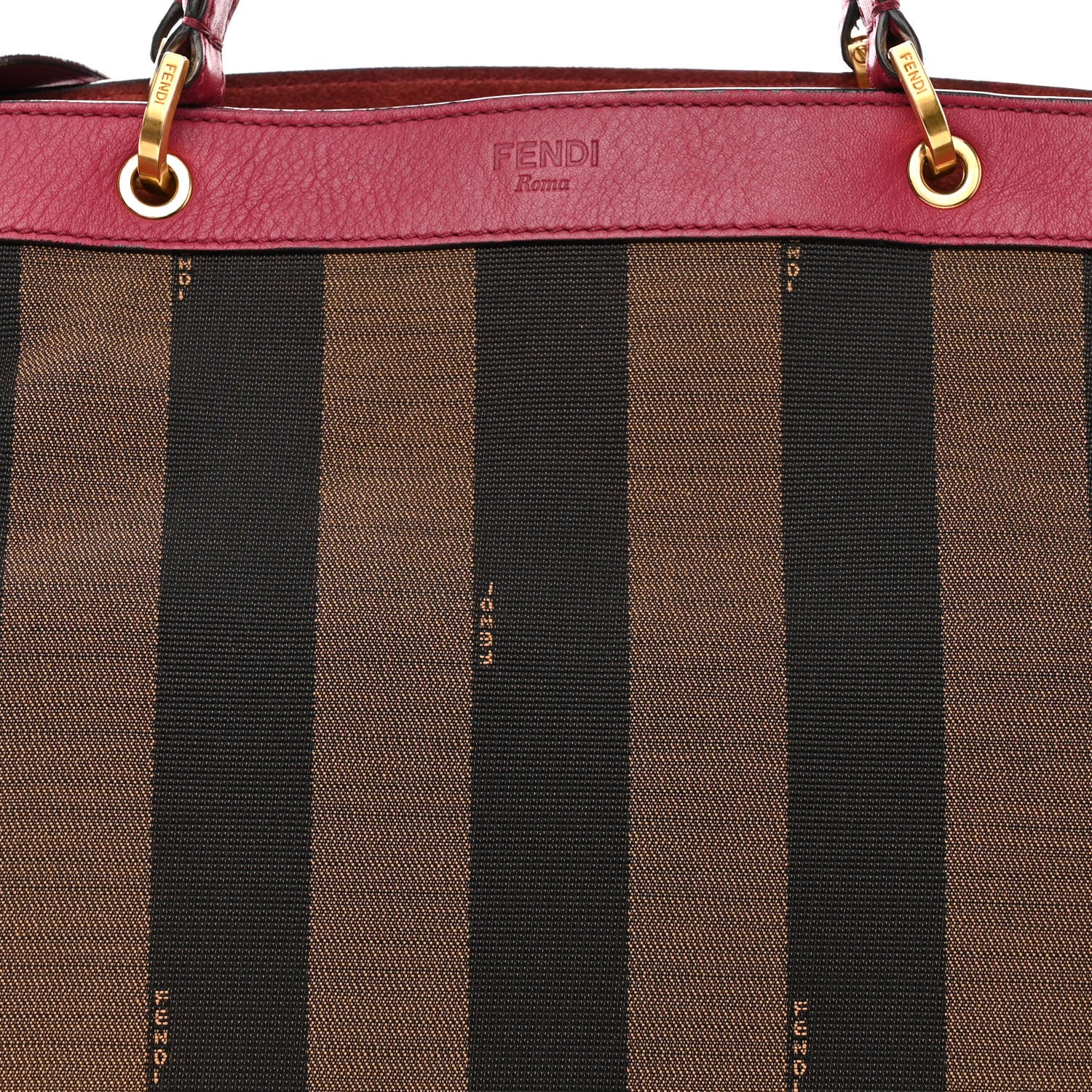 Fendi Pequin Vitello Shoulder Tote Tobacco Amarena 8 of 16