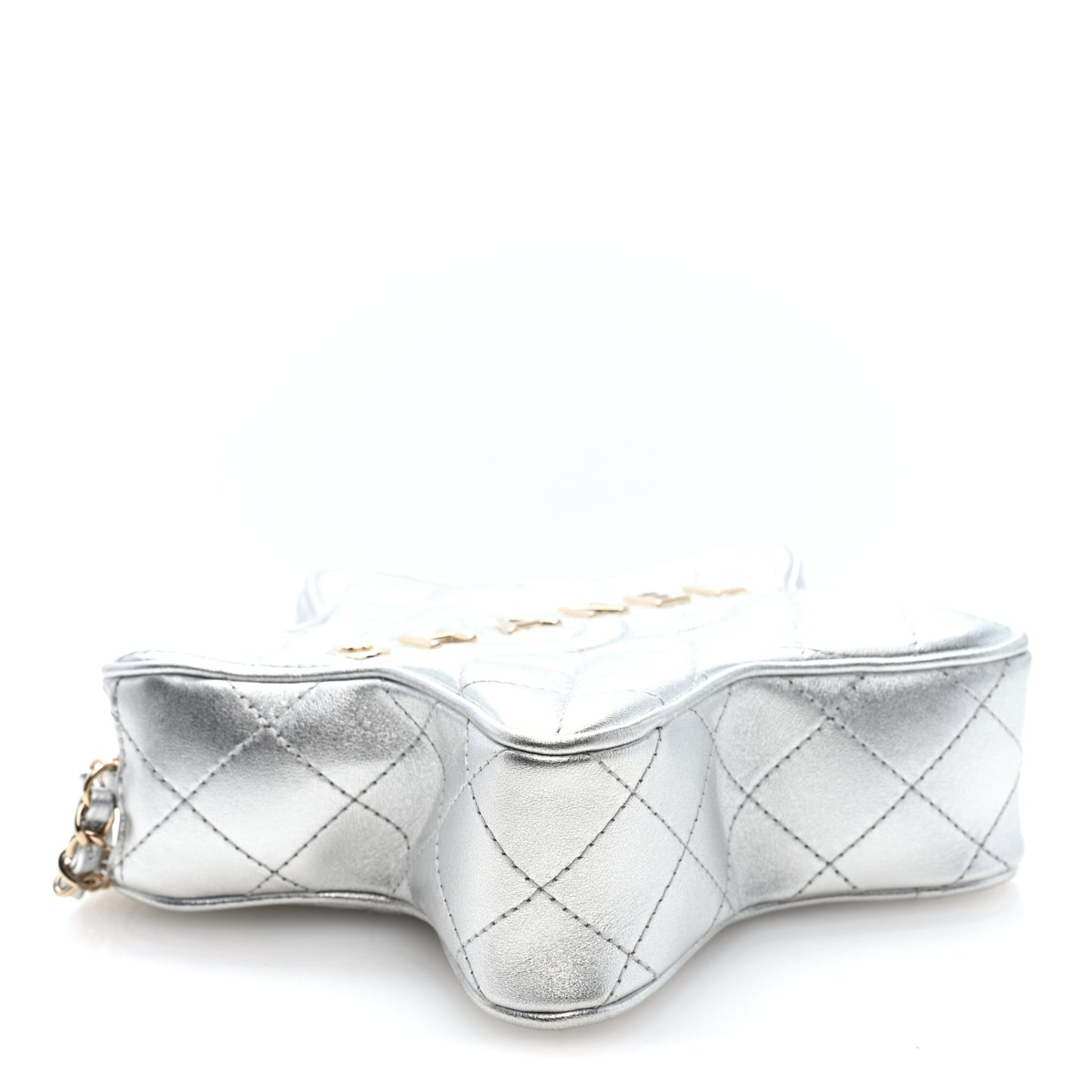 Metallic Lambskin Walk Of Fame Bag Silver