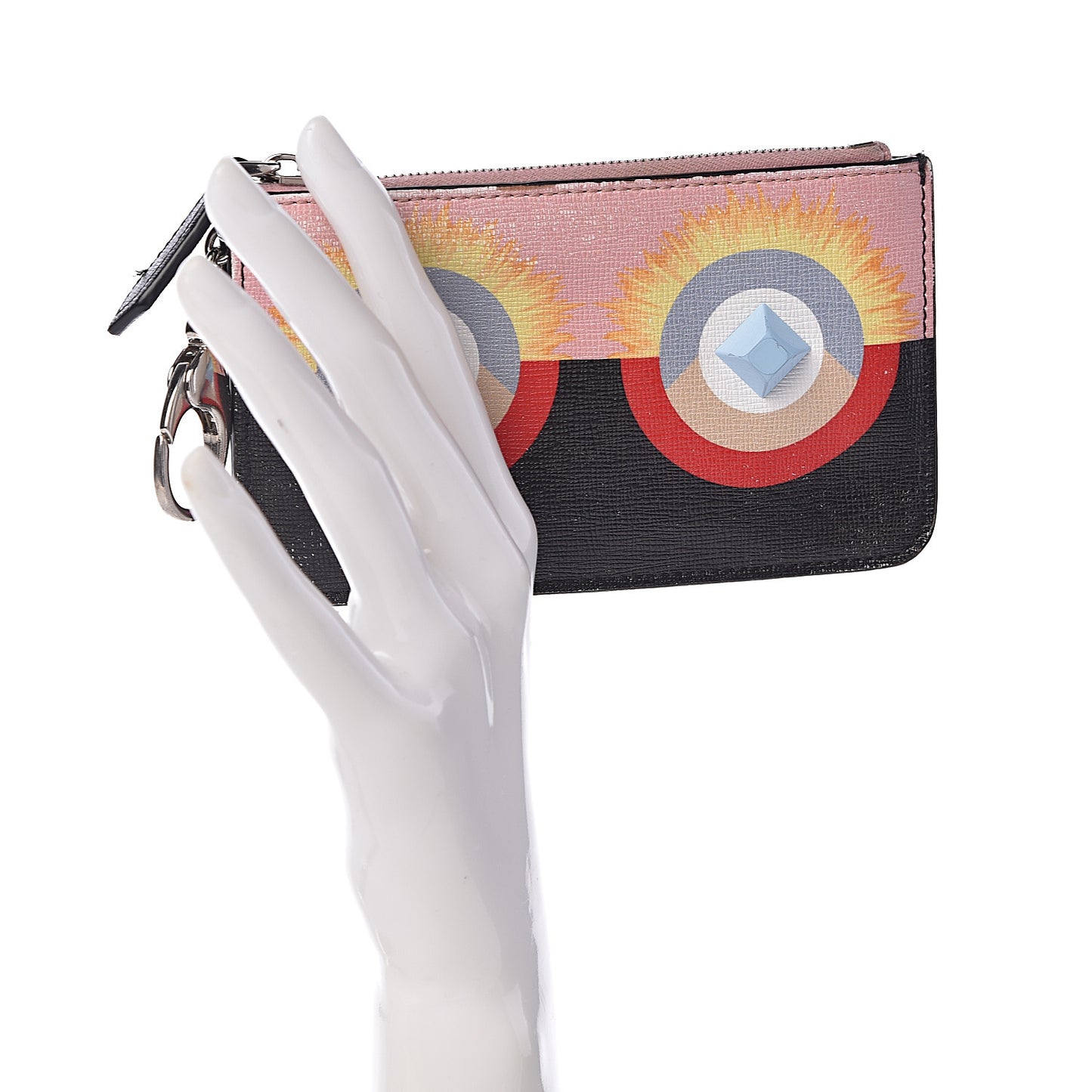 Vitello Elite Century Hypnoteyes Studded Coin Pouch Key Case Bubblegum Multicolor