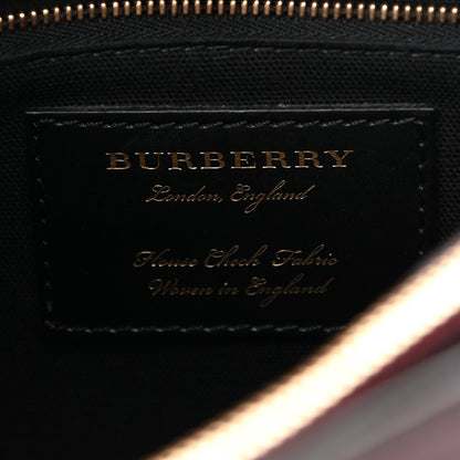 Burberry Derby Calfskin House Check Medium Banner Tote Mahogany Red 6 of 11