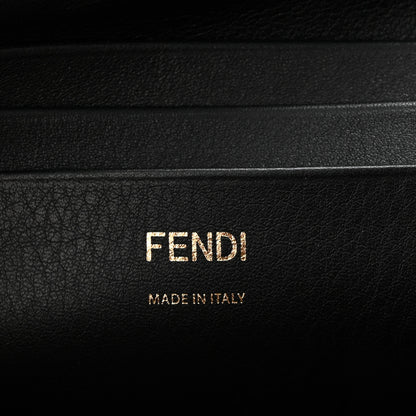 Fendi Shearling Vitello Dolce Macro FF 1974 Mini Baguette Tobacco Black 6 of 10
