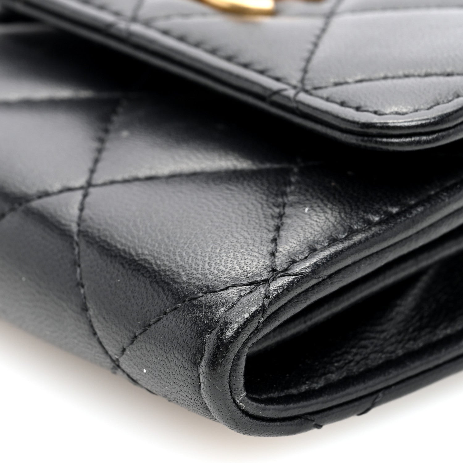 Chanel Lambskin Quilted Pearl Crush Clutch With Chain Black 9 of 9