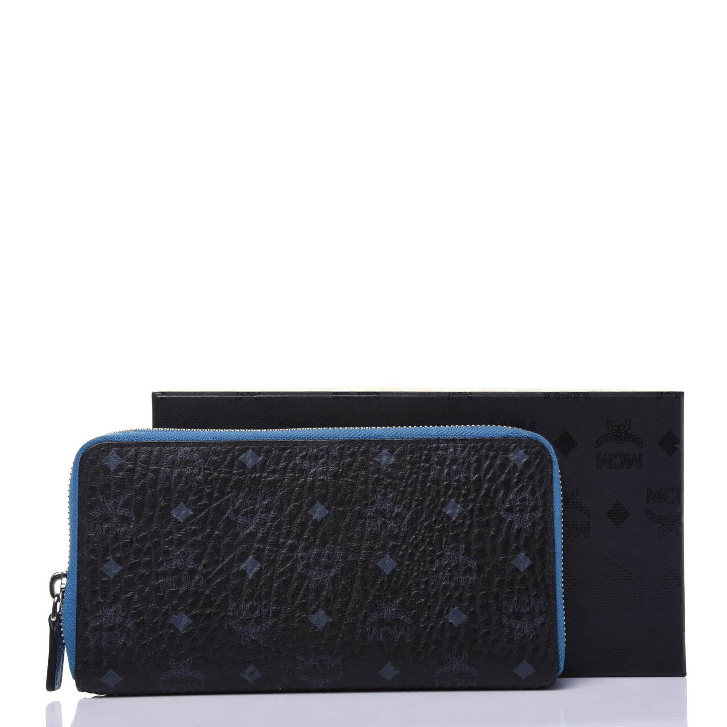 Visetos Large Zip Around Wallet Black Blue
