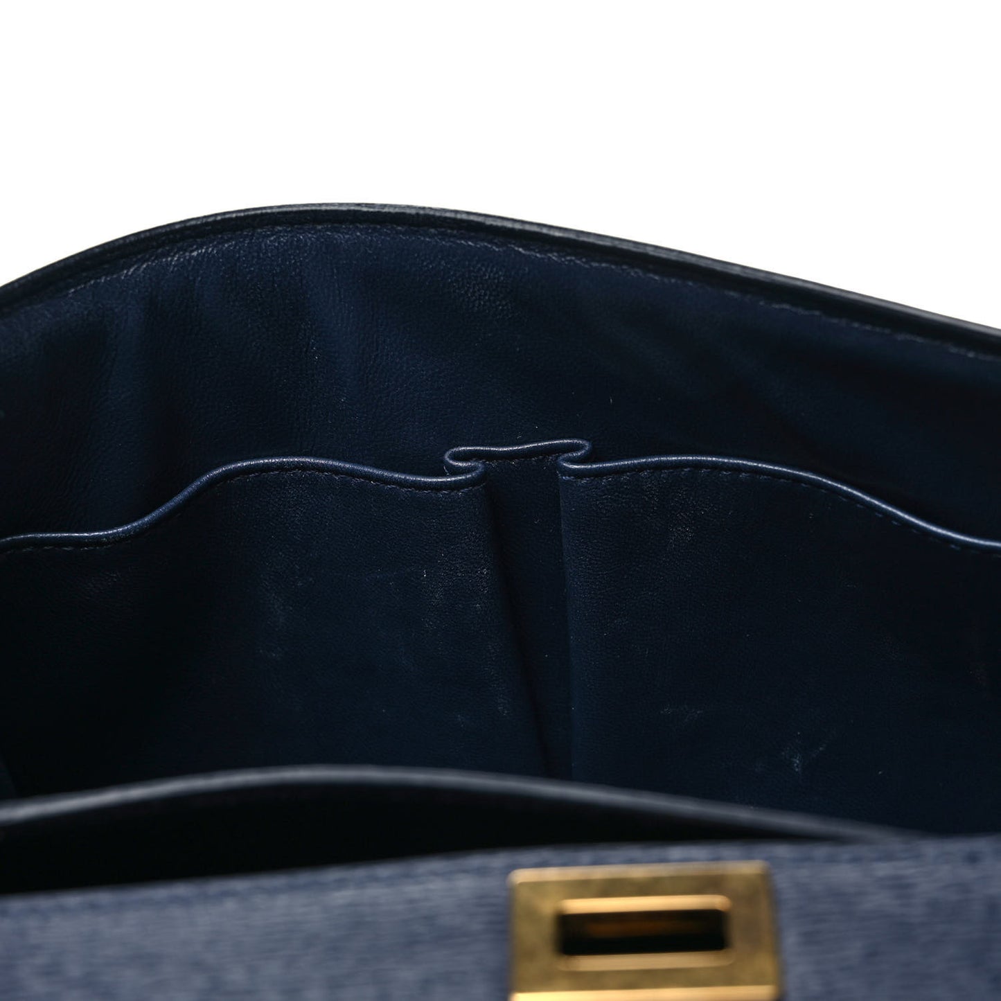 Liege Calfskin Medium Classic Box Flap Bag Dark Blue