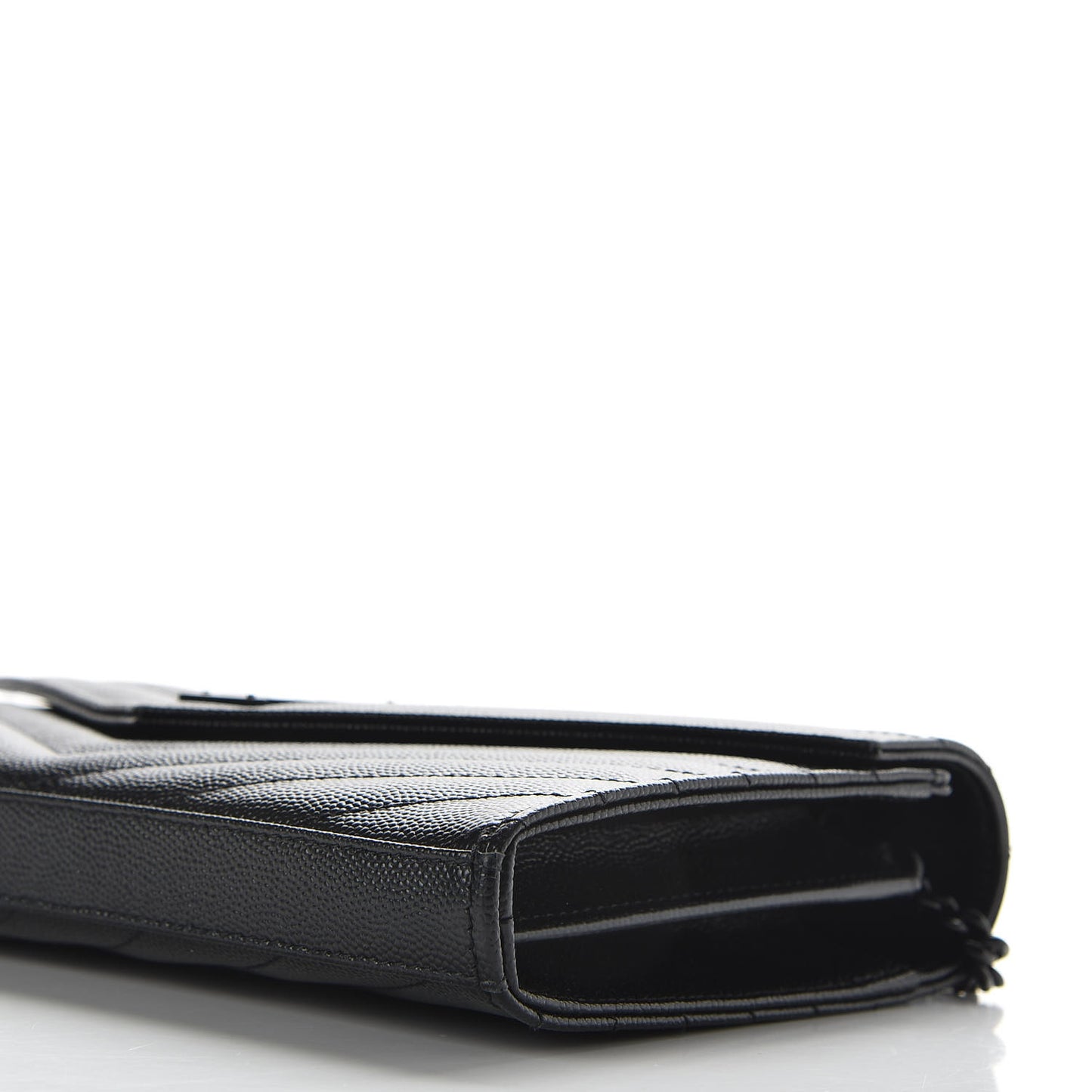 Grain De Poudre Matelasse Chevron Monogram Chain Wallet Black