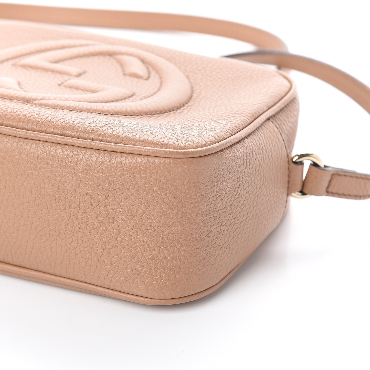 Pebbled Calfskin Small Soho Disco Bag Camelia
