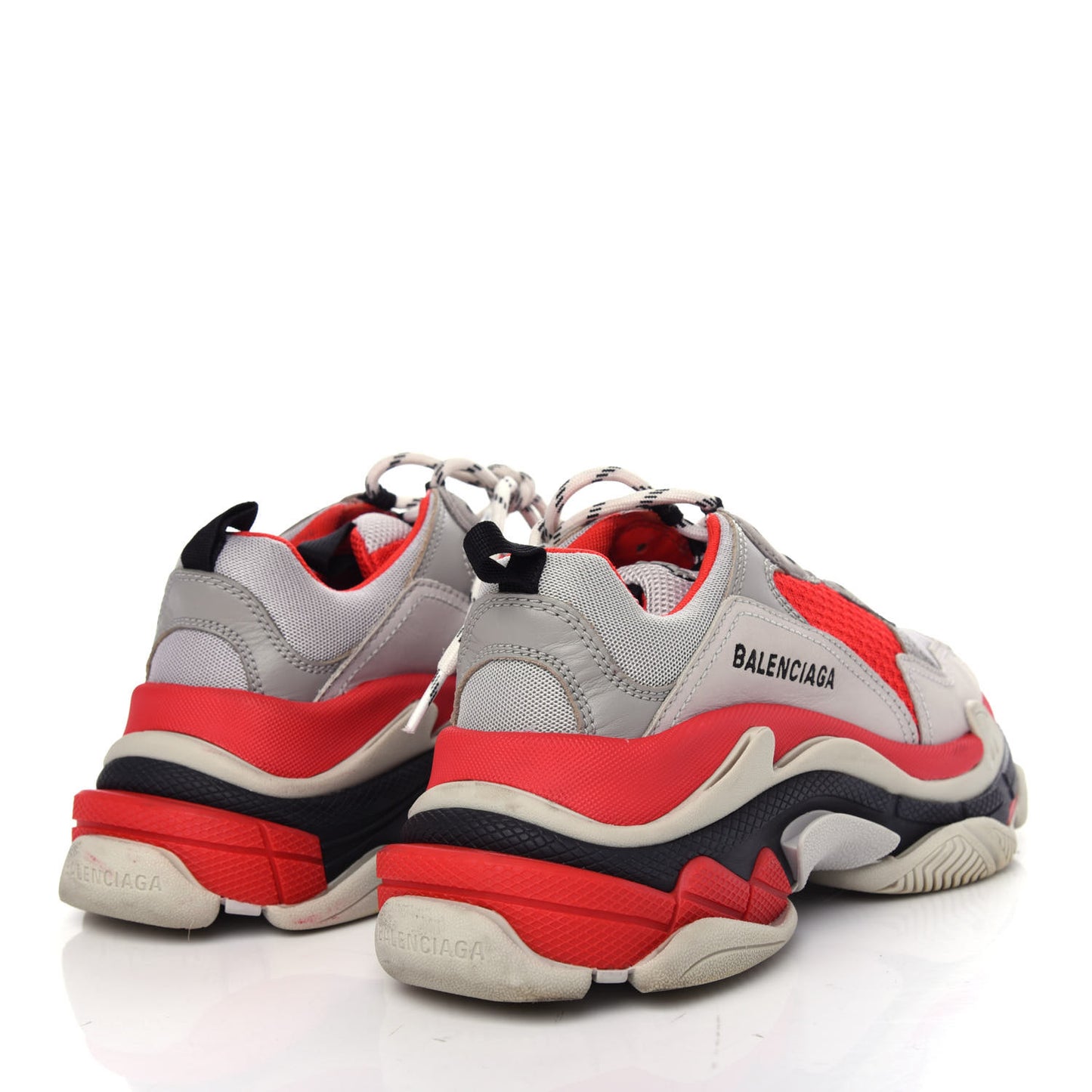 Fabric Mesh Womens Triple S Sneakers 38 Red Grey White