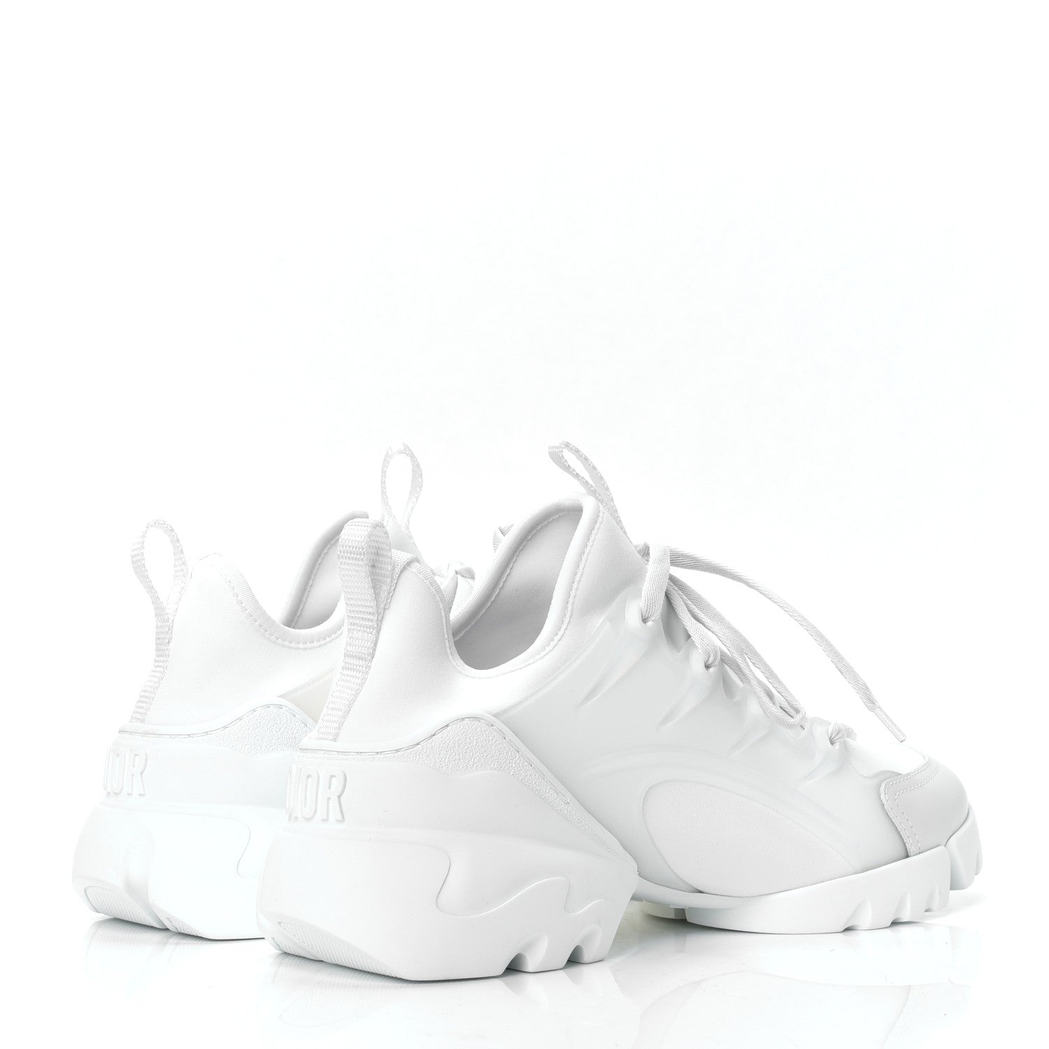 Christian Dior Technical Fabric Rubber Womens D-Connect Sneakers 39 White 3 of 4