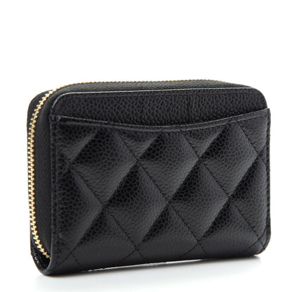 Chanel Caviar Quilted Zip Coin Purse Black 3 of 8