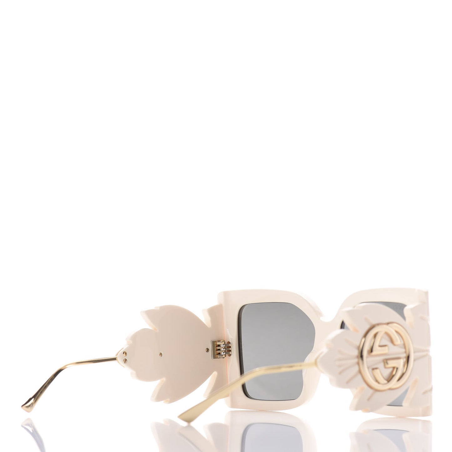 Acetate Square Frame Wing Sunglasses GG0535S Ivory