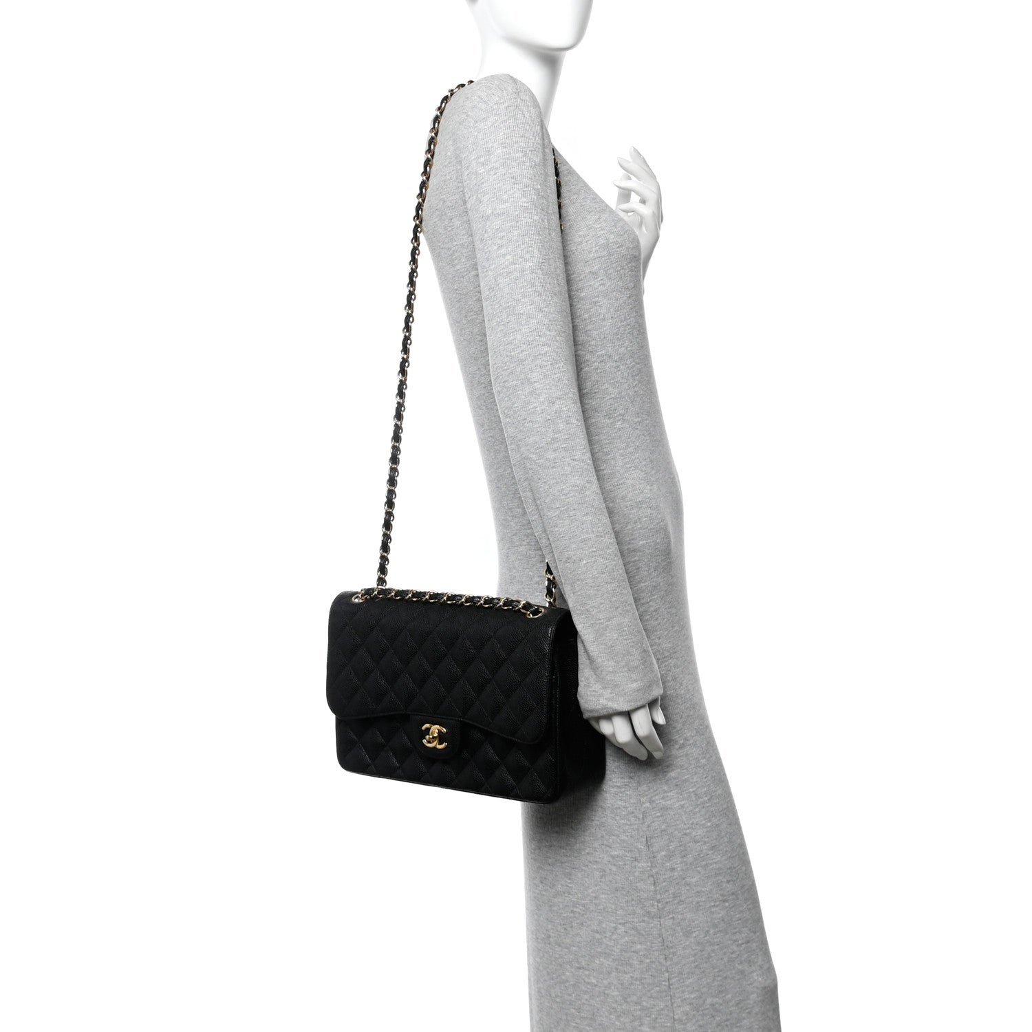 Chanel Caviar Quilted Jumbo Double Flap Black 2 of 10