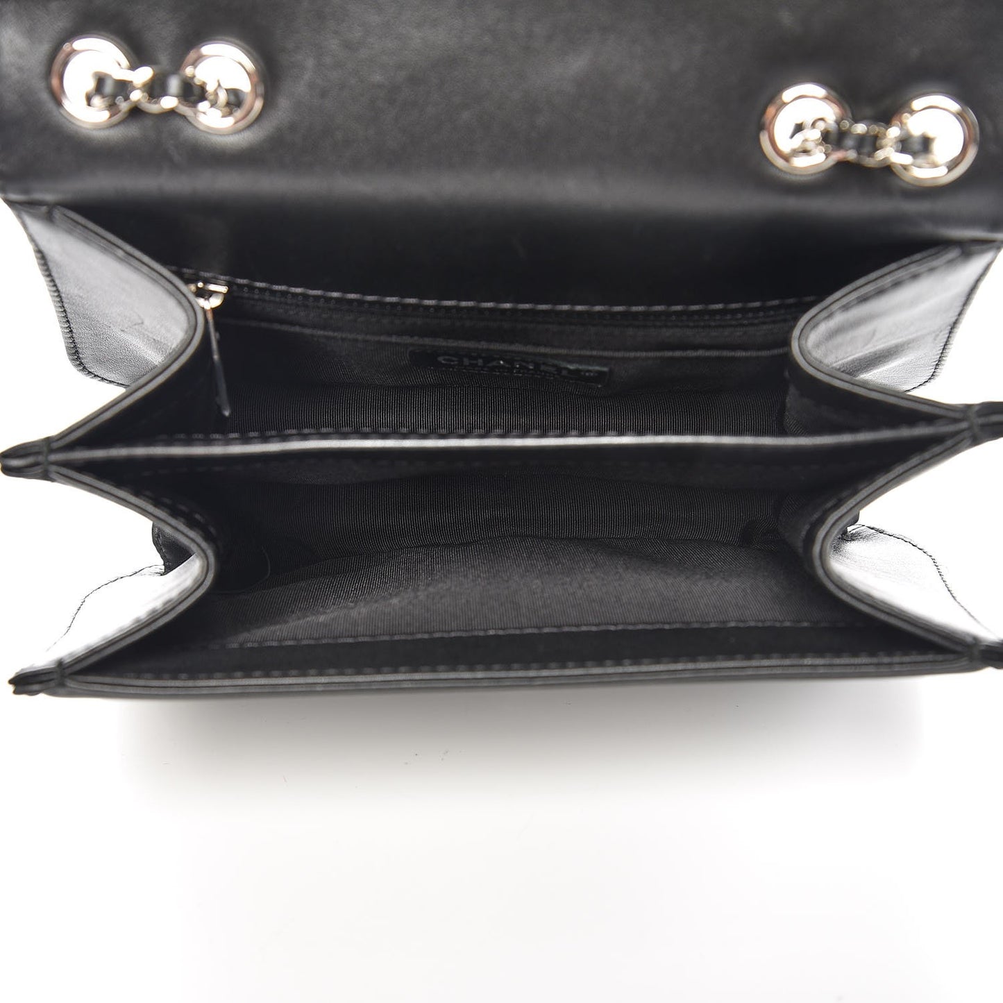 Calfskin Medium Braided Chic Flap Black