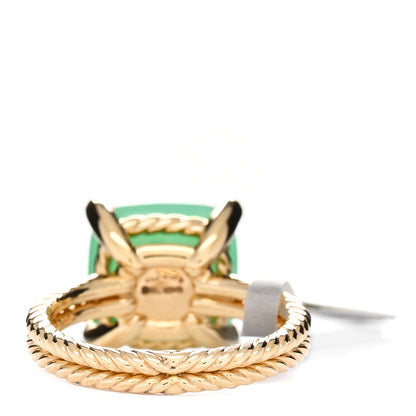 David Yurman 18K Yellow Gold Diamond Chrysoprase 11mm Chatelaine Ring 51 5.75 2 of 3