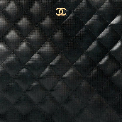 Chanel Calfskin Quilted Pixel Effect Medium Cosmetic Case Black 8 of 10