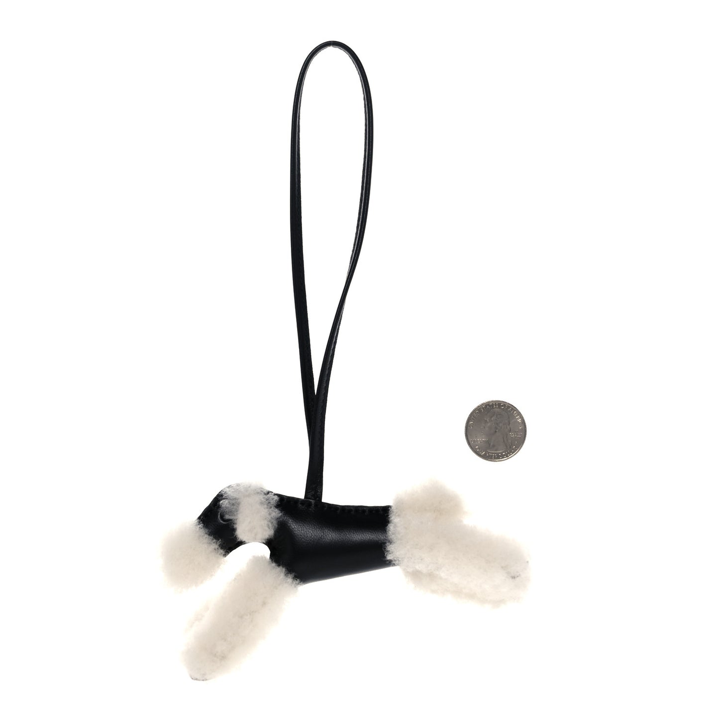 Milo Lambskin Shearling Budy Charm Black