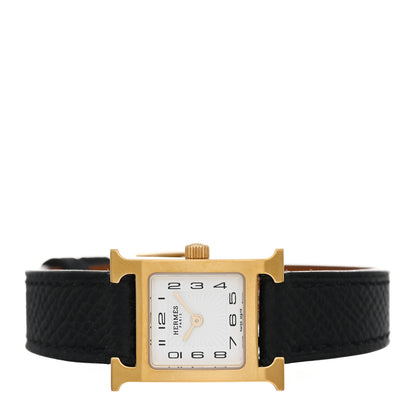 Hermes Stainless Steel Epsom 17.2mm Heure H Hour Quartz Watch Noir 2 of 5