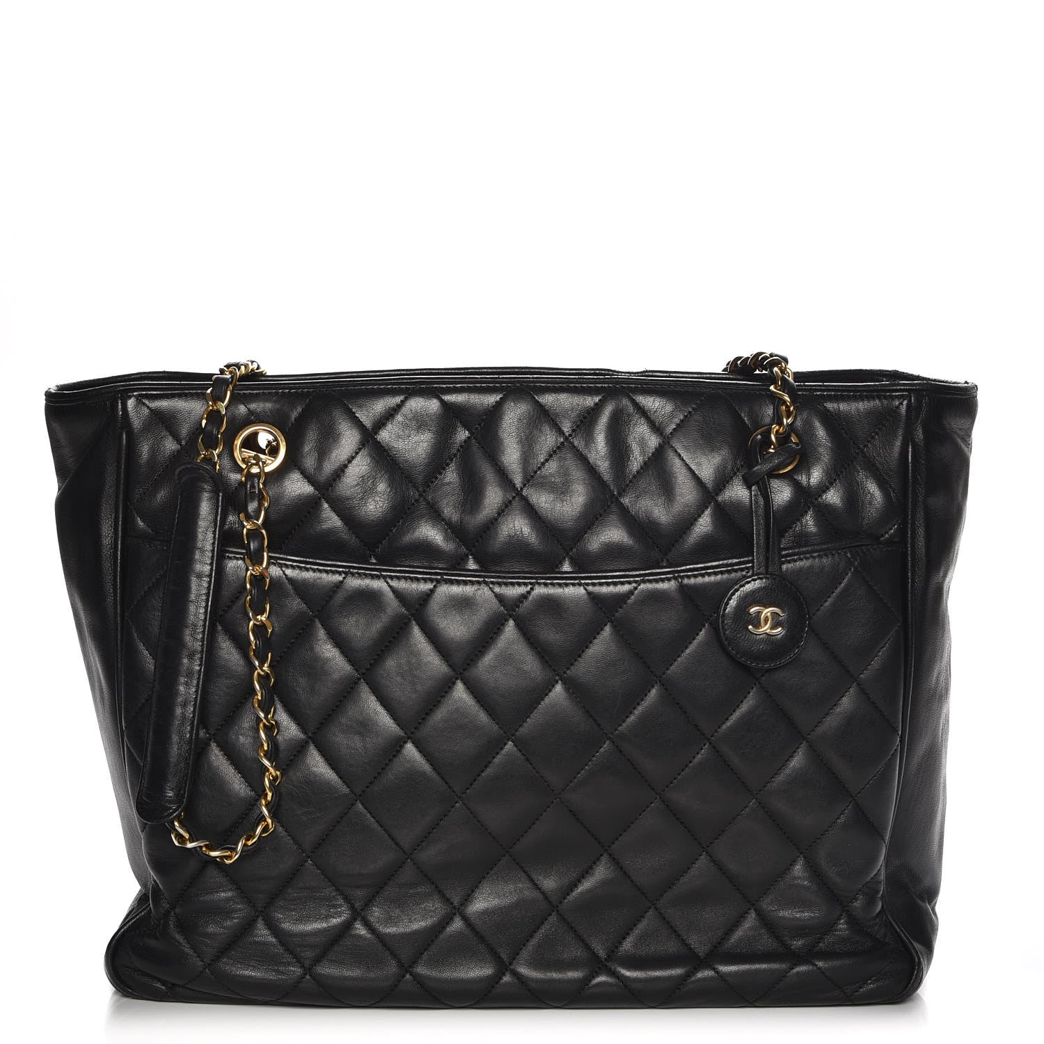Chanel Lambskin Quilted Shopper Tote Black 1 of 8