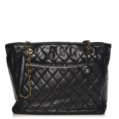 Chanel Lambskin Quilted Shopper Tote Black 1 of 8
