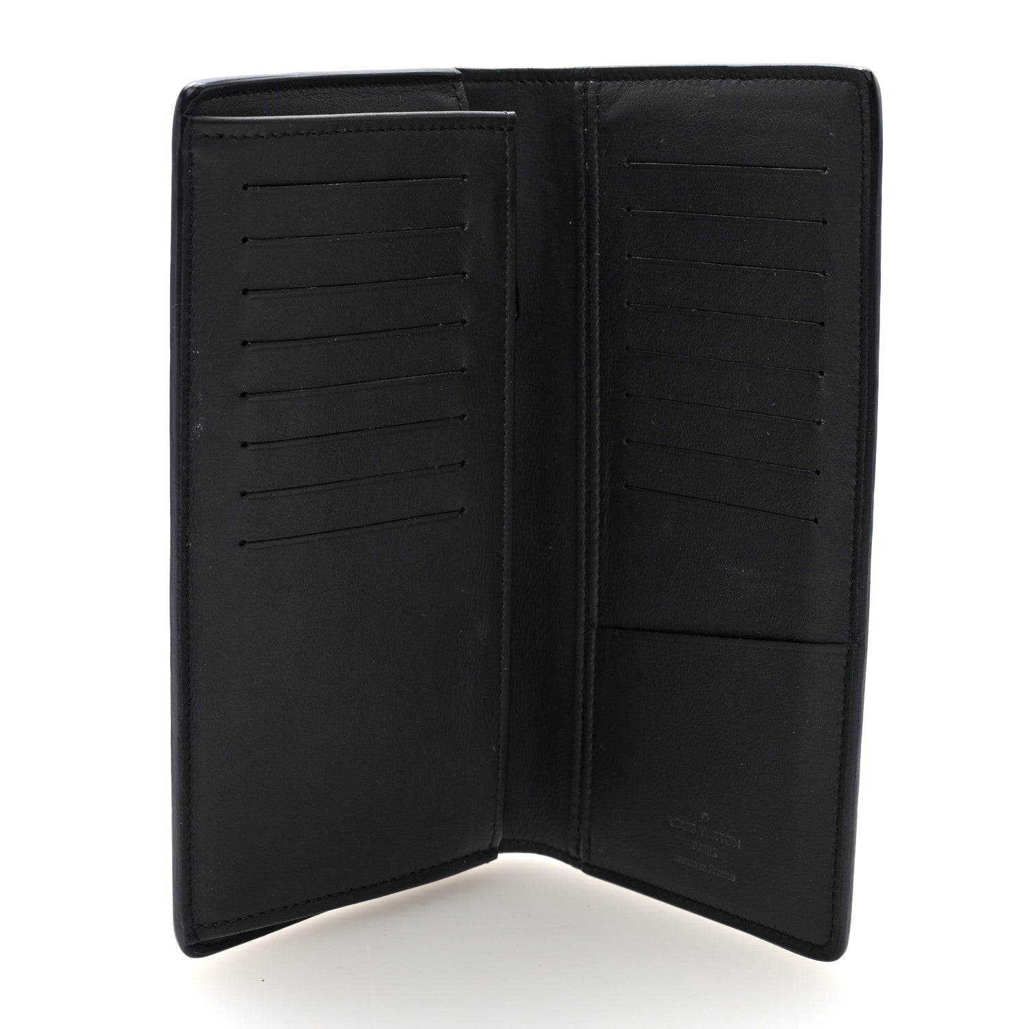 Louis Vuitton Calfskin Monogram Shadow Brazza Wallet Black 5 of 6
