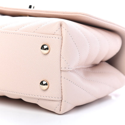 Chanel Caviar Lizard Embossed Chevron Quilted Mini Coco Handle Flap Beige Beige 8 of 8